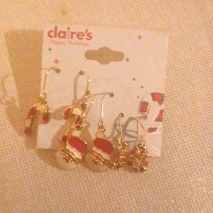 New Claire's holiday earrings